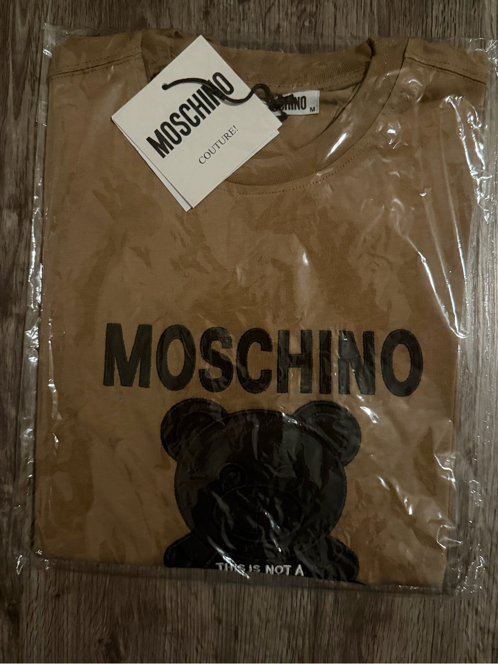 Moschino Brown Tee with Black Bear Logo